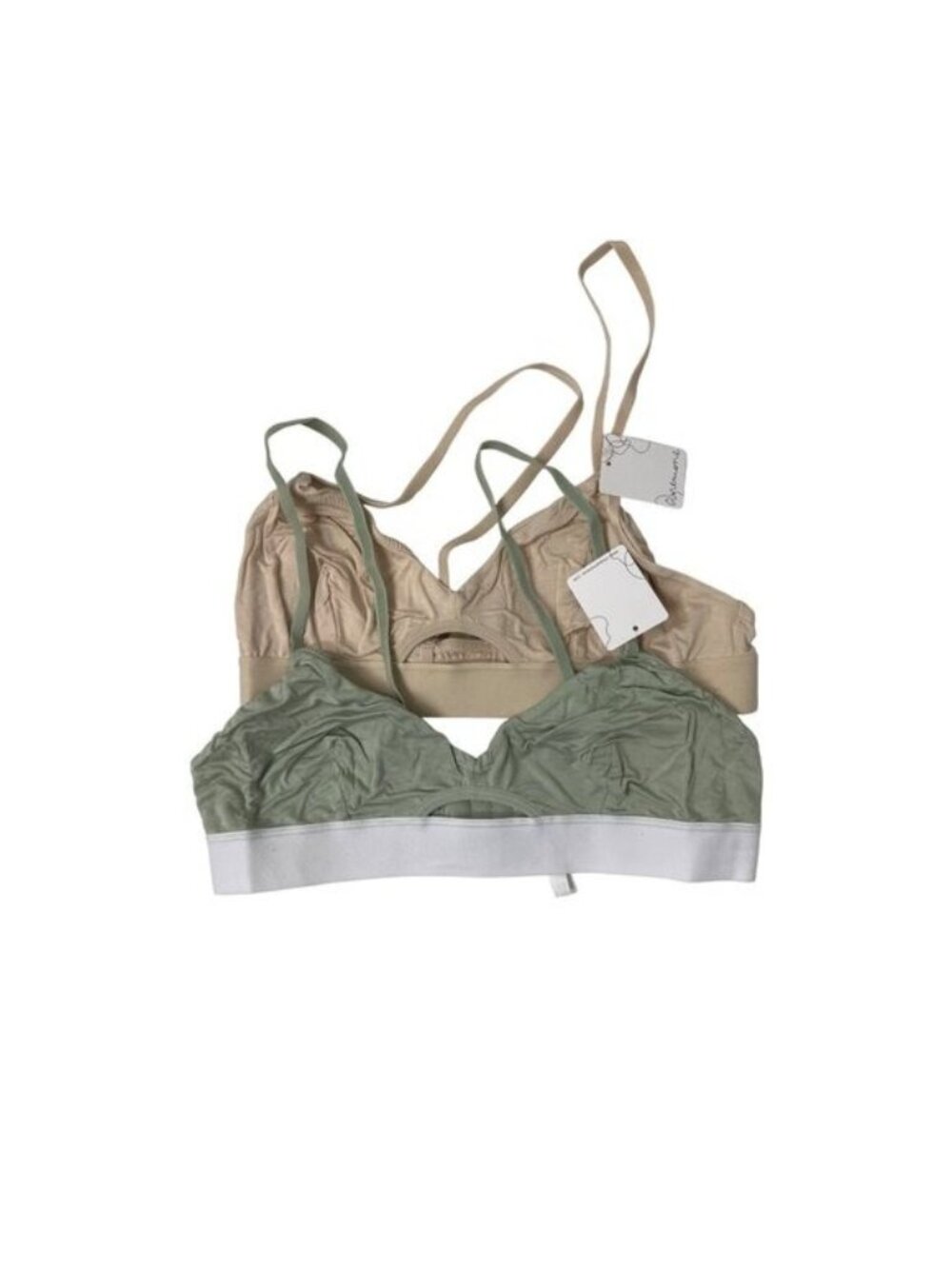 Anemone Jersey Bralette Bundle In Beige & Sage